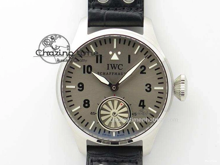 MIROTIME 0312 Compact Big Pilot “Markus Buhler” IW5003 Turbine V6F Best Edition Grey Dial On Leather Strap A 7314